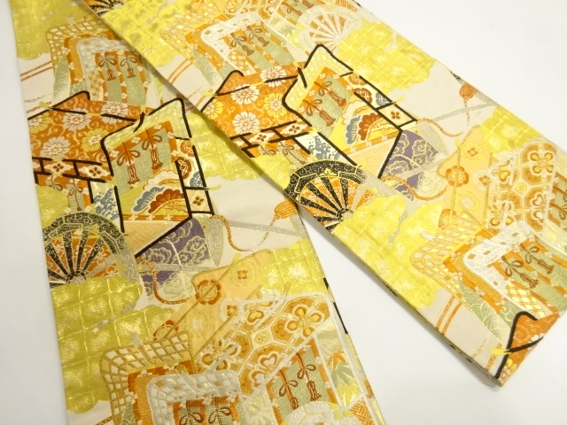  大正ロマン　御所車に松梅模様刺繍五つ紋花嫁衣装振袖2枚重ね・丸帯セット